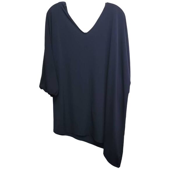 Lane Bryant Hi Low Polyester Shirt Royal Blue Blouse Plus Size 26/28 - Picture 5 of 7